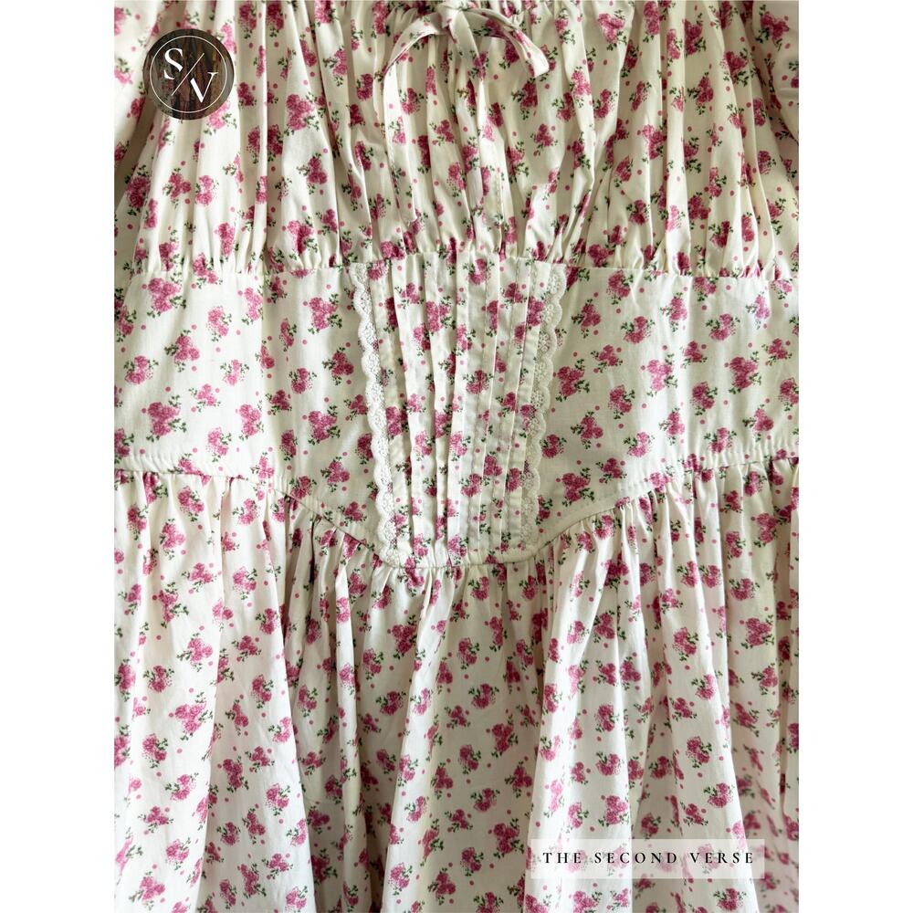 A Row Floral Mini Dot Dress Size Large Coquette Mini Dress Size Large - Picture 5 of 11
